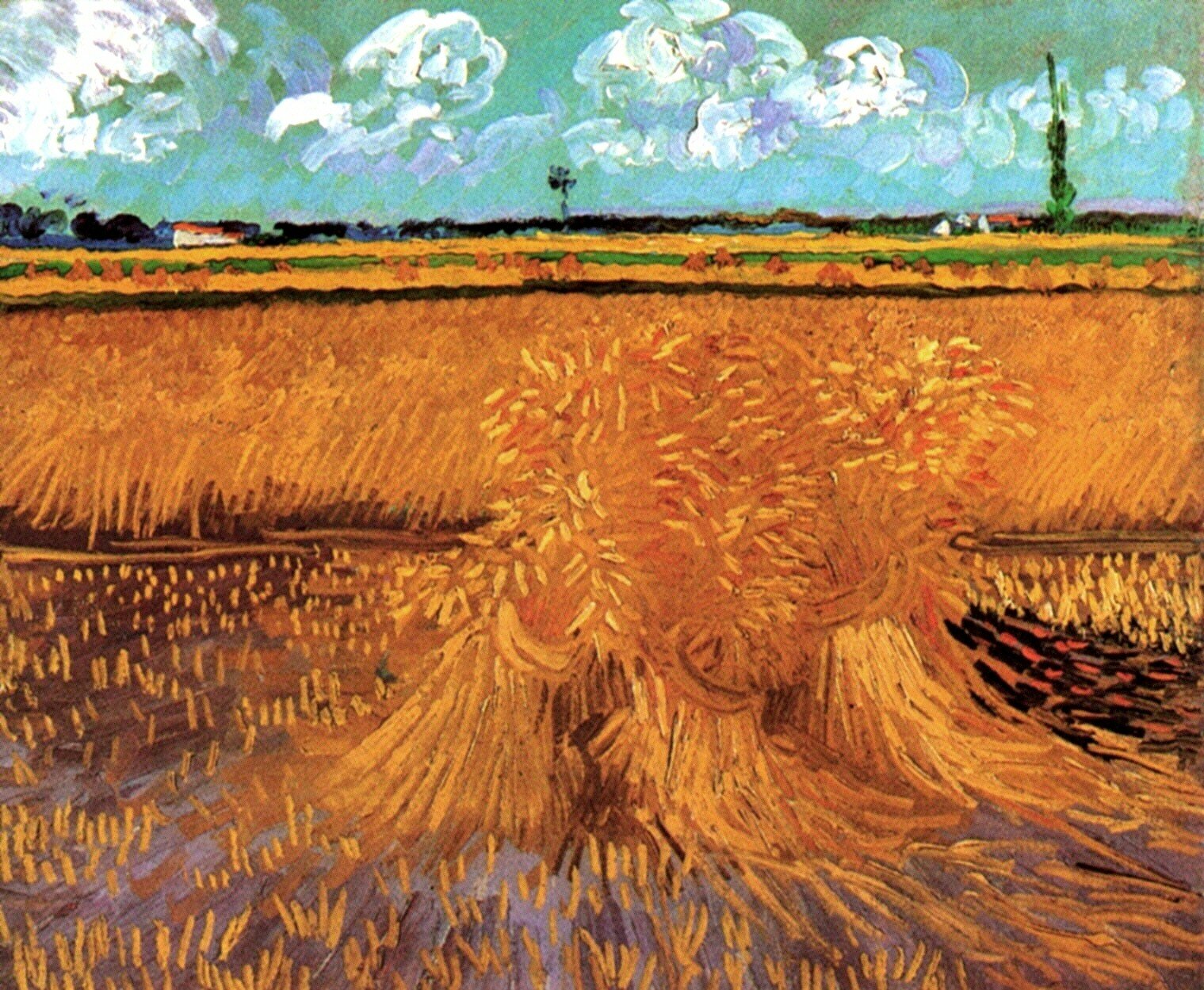Винсент Ван Гог Пшеничное поле со снопами